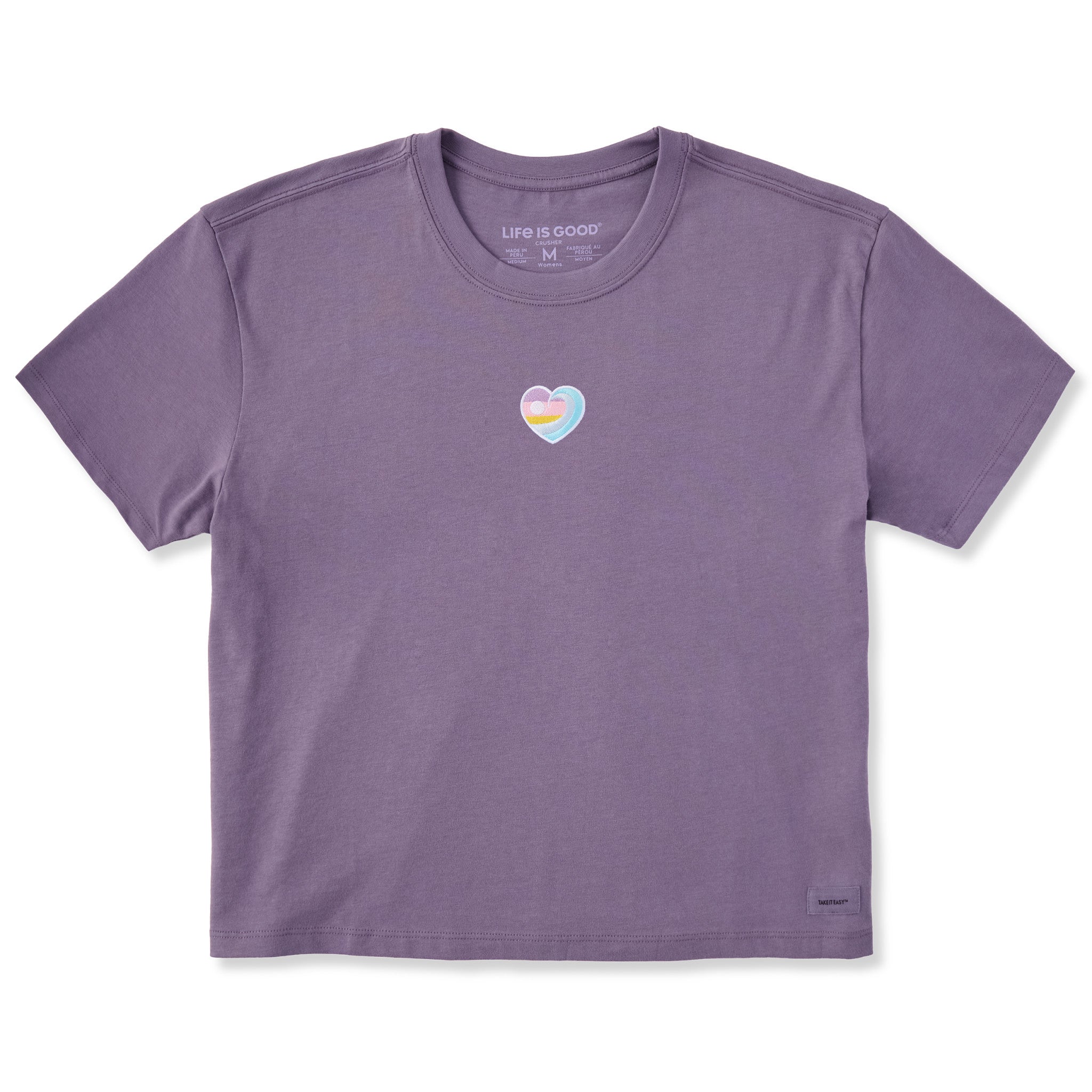 Embroidered Ocean Heart Boxy Tee